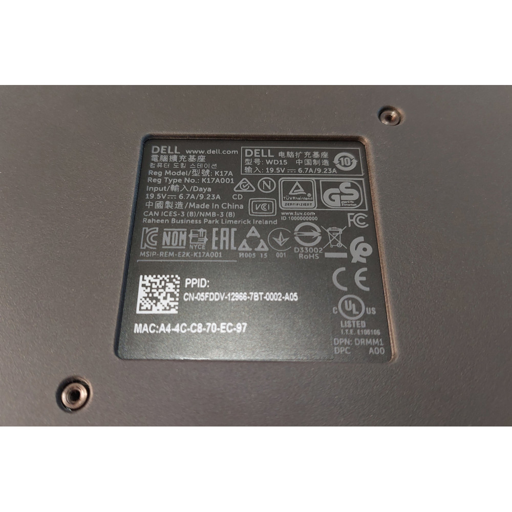 Stacja dokująca do laptopów Dell WD15 K17A USB C - 2750